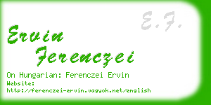 ervin ferenczei business card